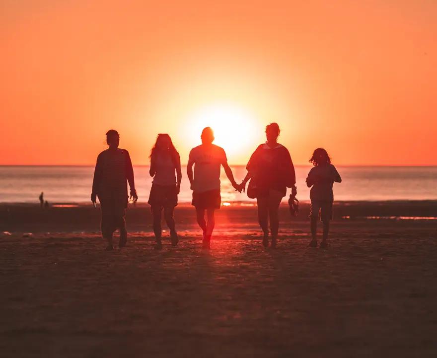 family on the beach 